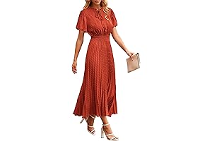 Womens Summer Fit and Flare Midi Dress