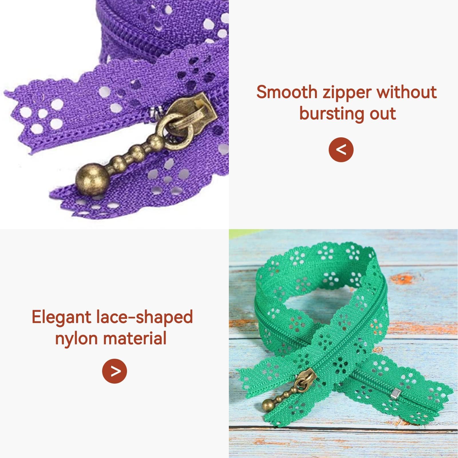 Hapivida 20 Cerniere In Pizzo Di Nylon Con Fiore A Spirale - Lunghe 20 Cm - Perfette Per Cucito Creativo E Abiti Da Sposa (Rosa)