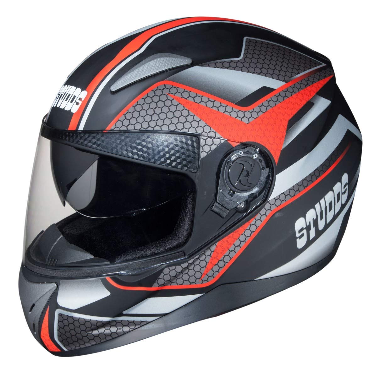 Studds SHIFTER D8 Decor Full Face Helmet (Matt Black and Red, XL