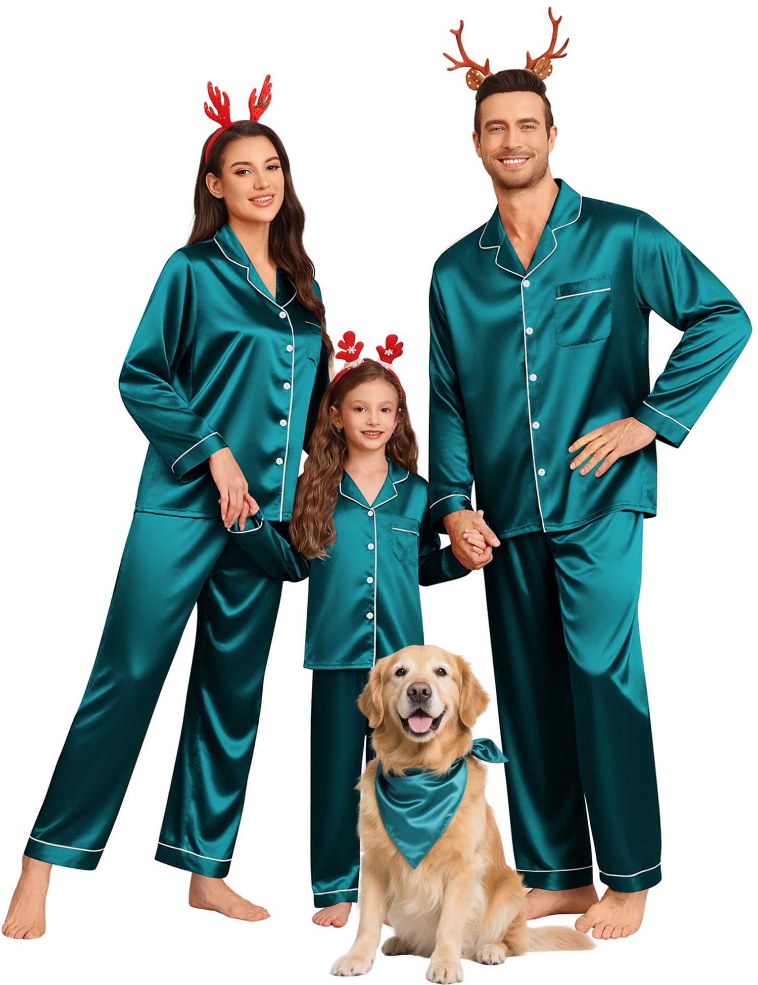 SWOMOG Satin Button Down Pajamas