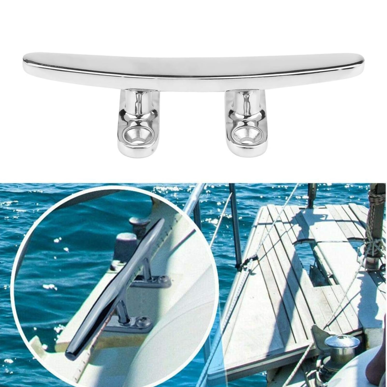 DEWIN Bitta per Barca, Aperta Marina Acciaio Inossidabile Base Bitta per Barche Base Stecca Marina in Acciaio Inossidabile per Ormeggio di Tipo Nautico per Barche Accessori
