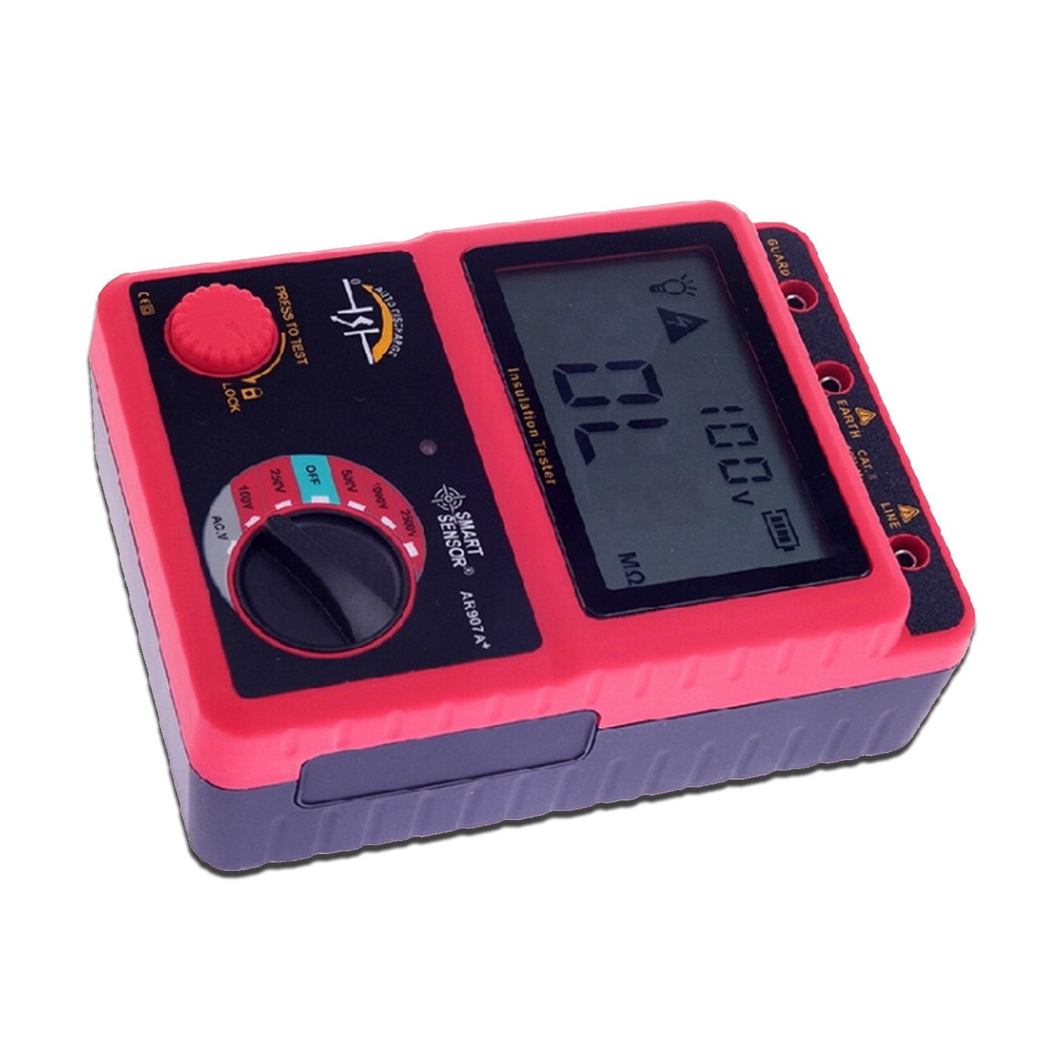Przenośny cyfrowy o wysokiej precyzji 100~2500V cyfrowy tester odporności izolacji wysokiego napięcia Megohmetr AC/DC Tester napięcia Miernik OHM AR907A +