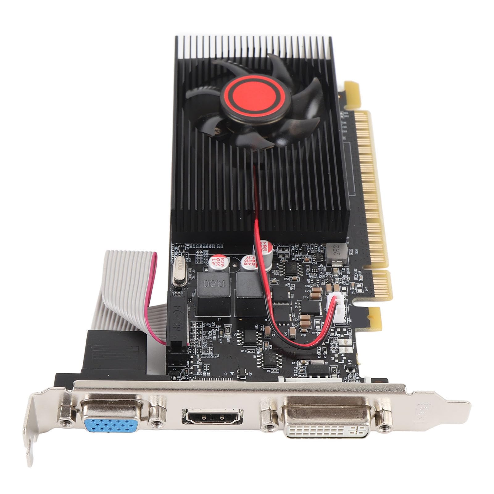 Grafikkarte 2GB DDR3 64-Bit, PCI Express 2.0 16x Desktop Computer Grafikkarte mit HDMI DVI VGA, Einzellüfter, DirectX 10.1 für Multimedia und Gaming