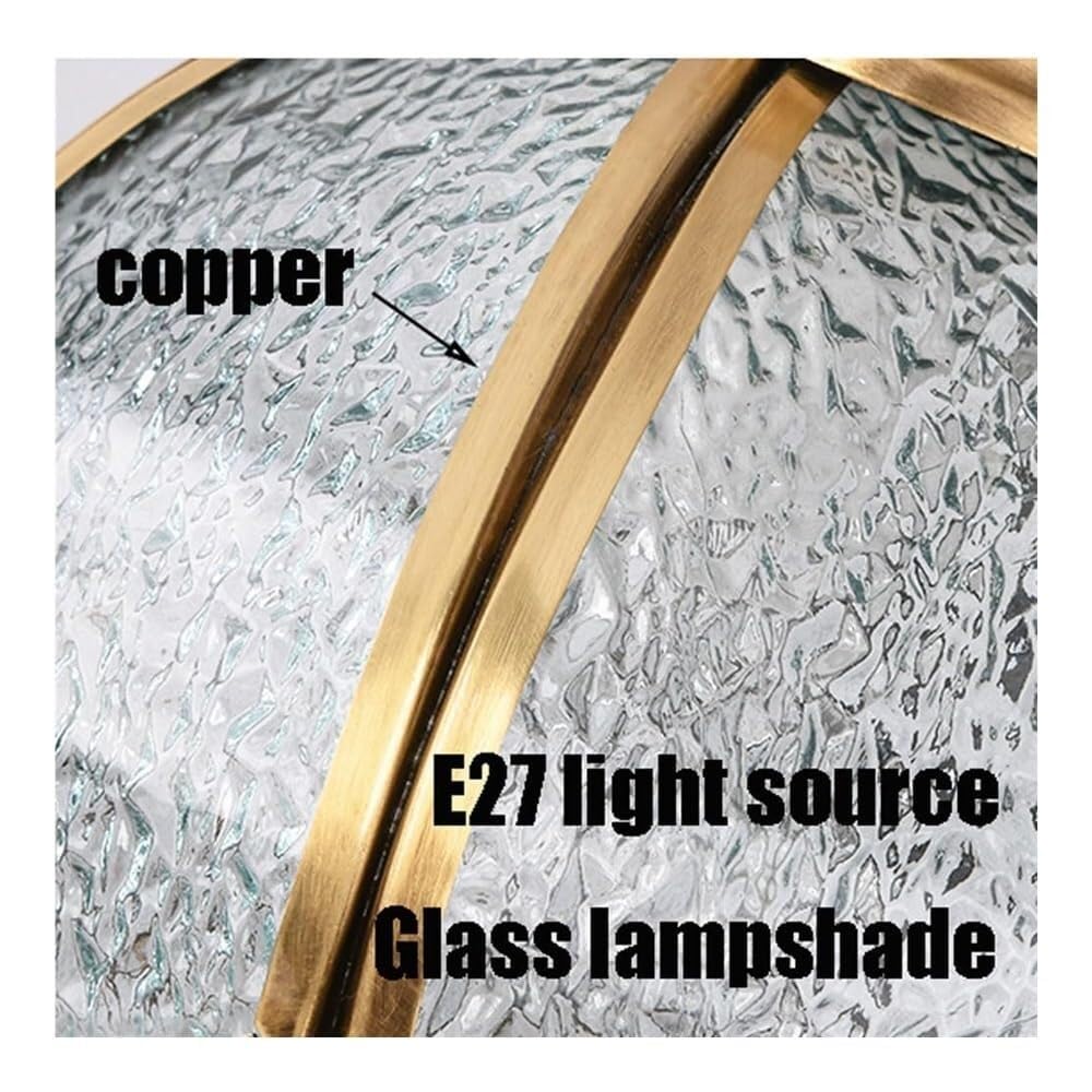 Lámparas de araña de Vidrio con Forma de pétalo de Estilo romántico francés - Lámpara Colgante Ajustable de Material de Cobre con Fuente de luz E27 - Accesorios de iluminación para Islas de