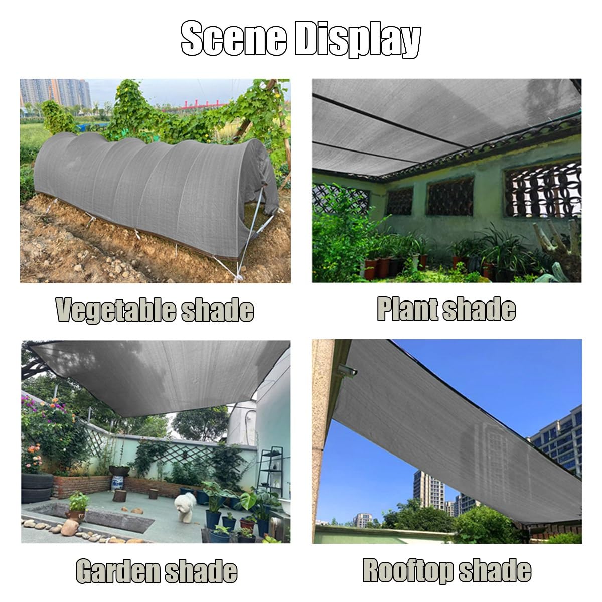 Tessuto ombreggiante 90% grigio rete Ombreggiante per uso esterno, resistente agli strappi, resistente al vento, per giardino, balcone, serra, disponibile in 1-15 m (3 x 4 m)