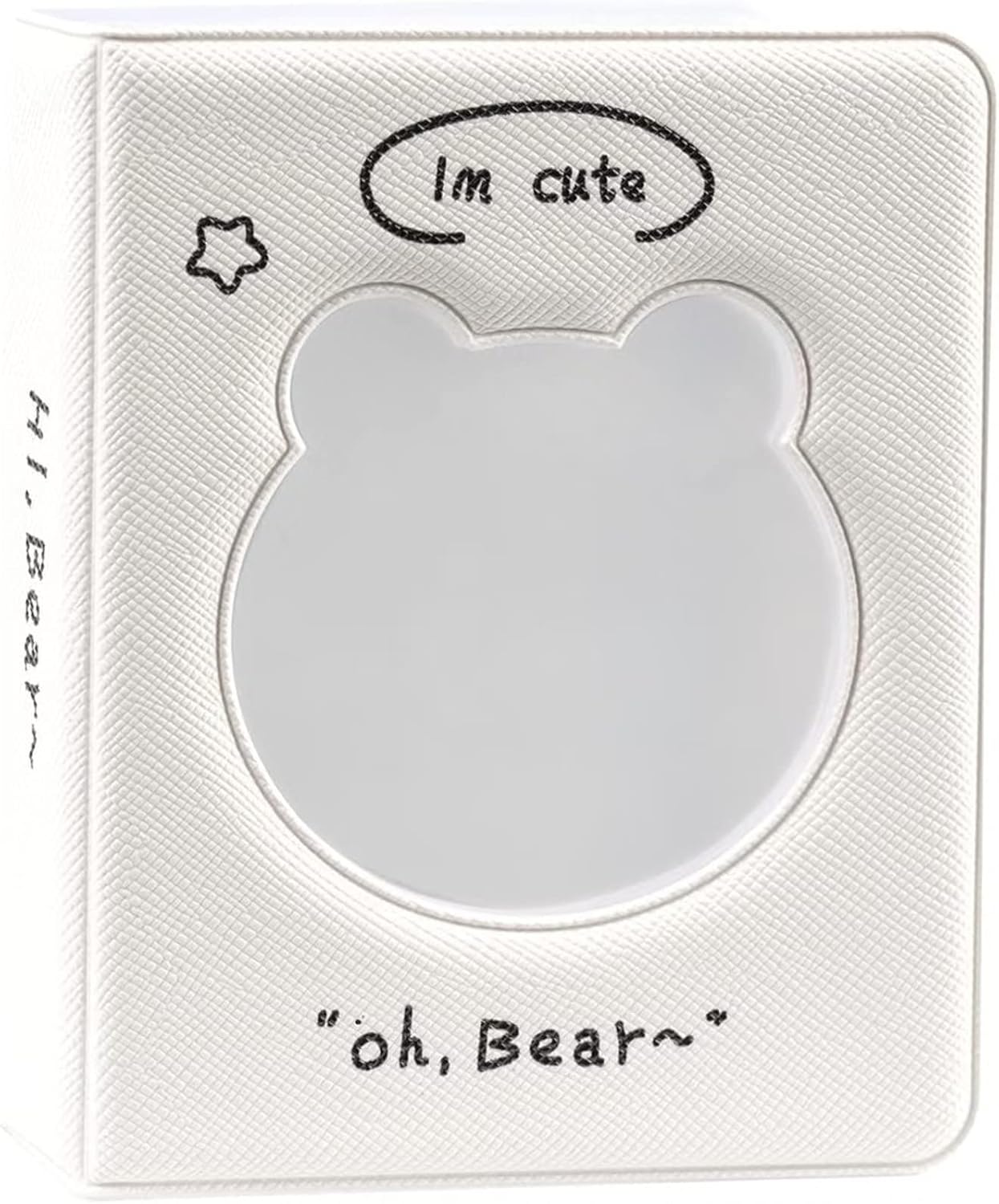 3 Inch Mini Photo Album for Fujifilm Instax Camera Kpop Photo Card Binder White Bear Hollow Photo Card Holder Book Business Cards Book Holder Photo Card Sleeves 32 Pockets