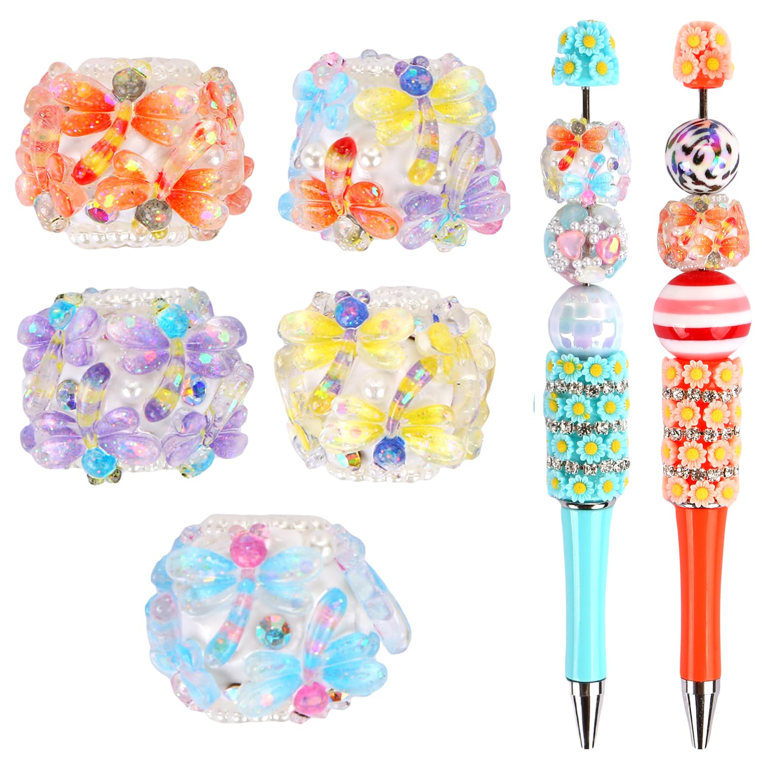 Amazon.com: 5Pcs Cute Dragonfly Ball Focal Beads for Beadable Pens