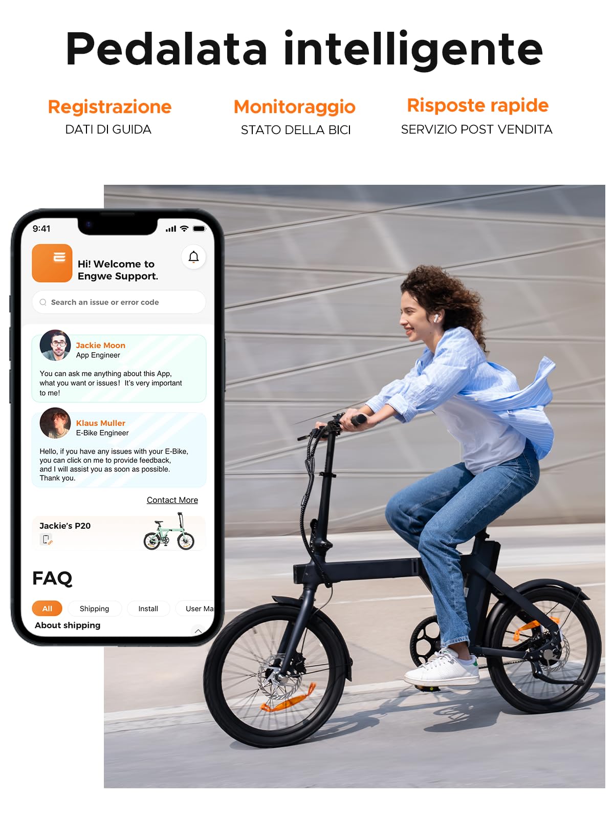 ENGWE P20 Bicicletta Elettrica Pieghevole | Batteria Rimovibile | | 36V 9.6Ah per 100km | Motore 250W | Sensore di Coppia | Freno a Olio | E-bike da 18.5kg | Commuter Urbano Viaggio