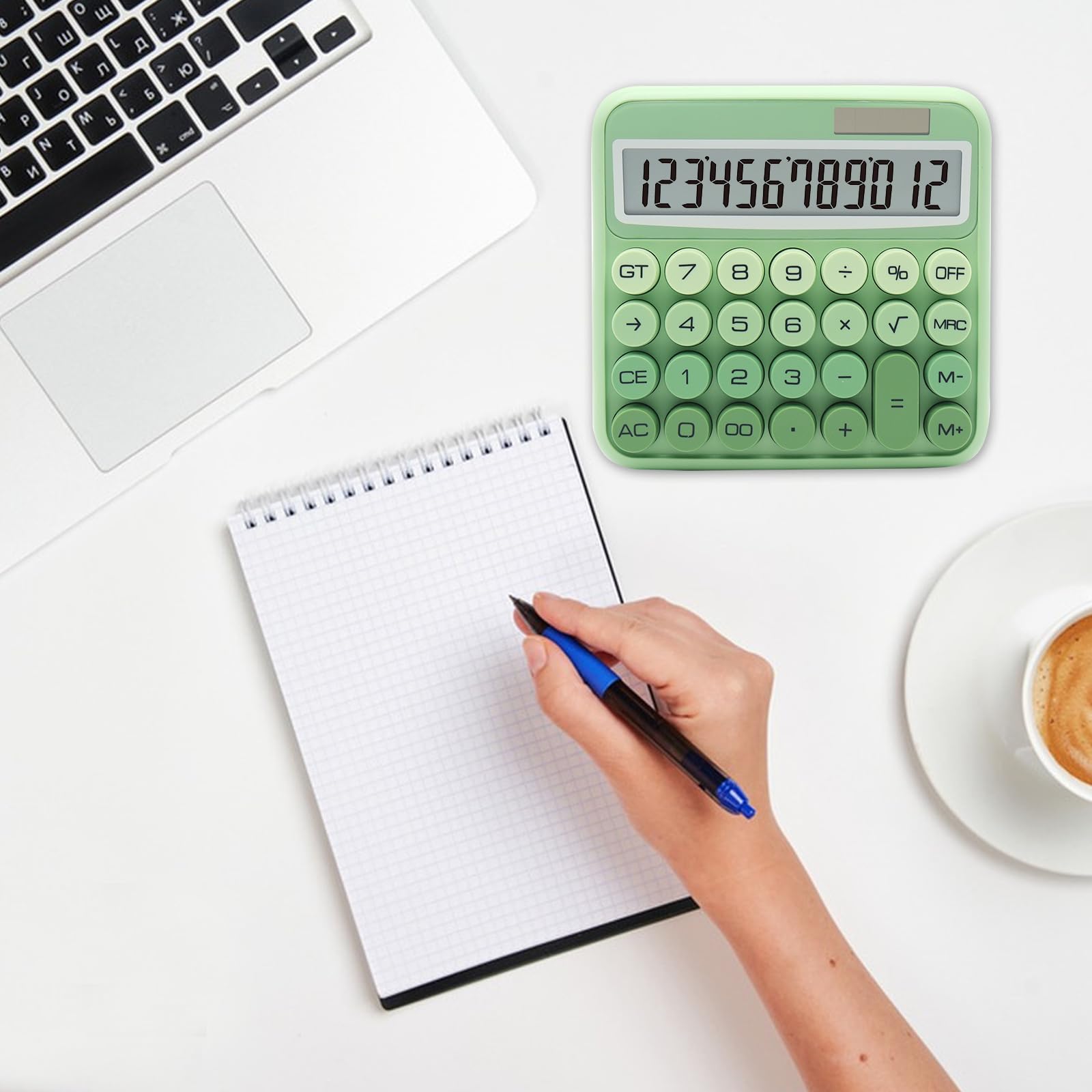 Calculatrice électronique Colorée, Grand écran LCD Avec 12 Chiffres