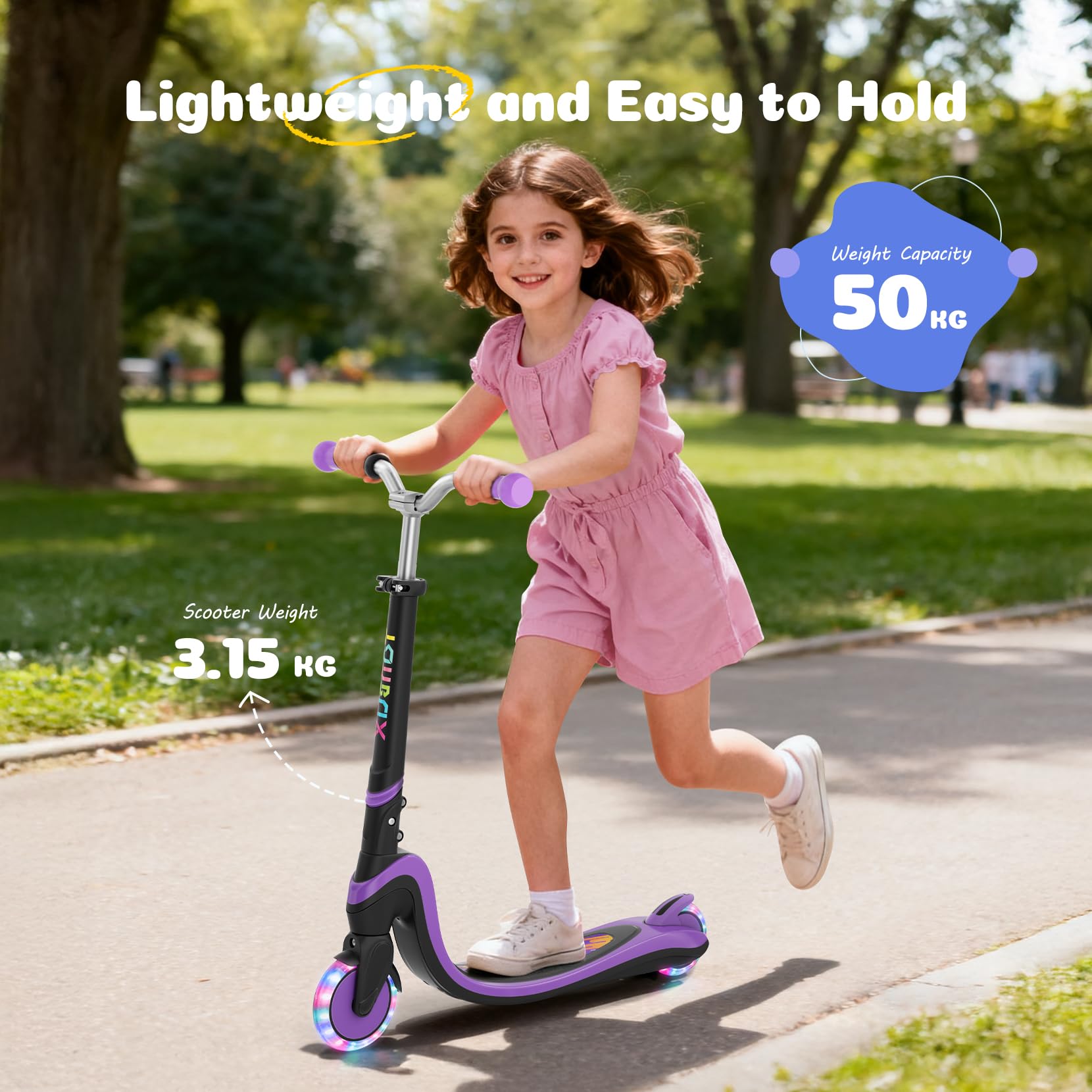 Scooter for Kids Ages 3-12 TONBUX 2 Wheel Kids Scooter with Light Up Wheels & Stem & Deck, 3 Adjustable Height Handle - Image 7