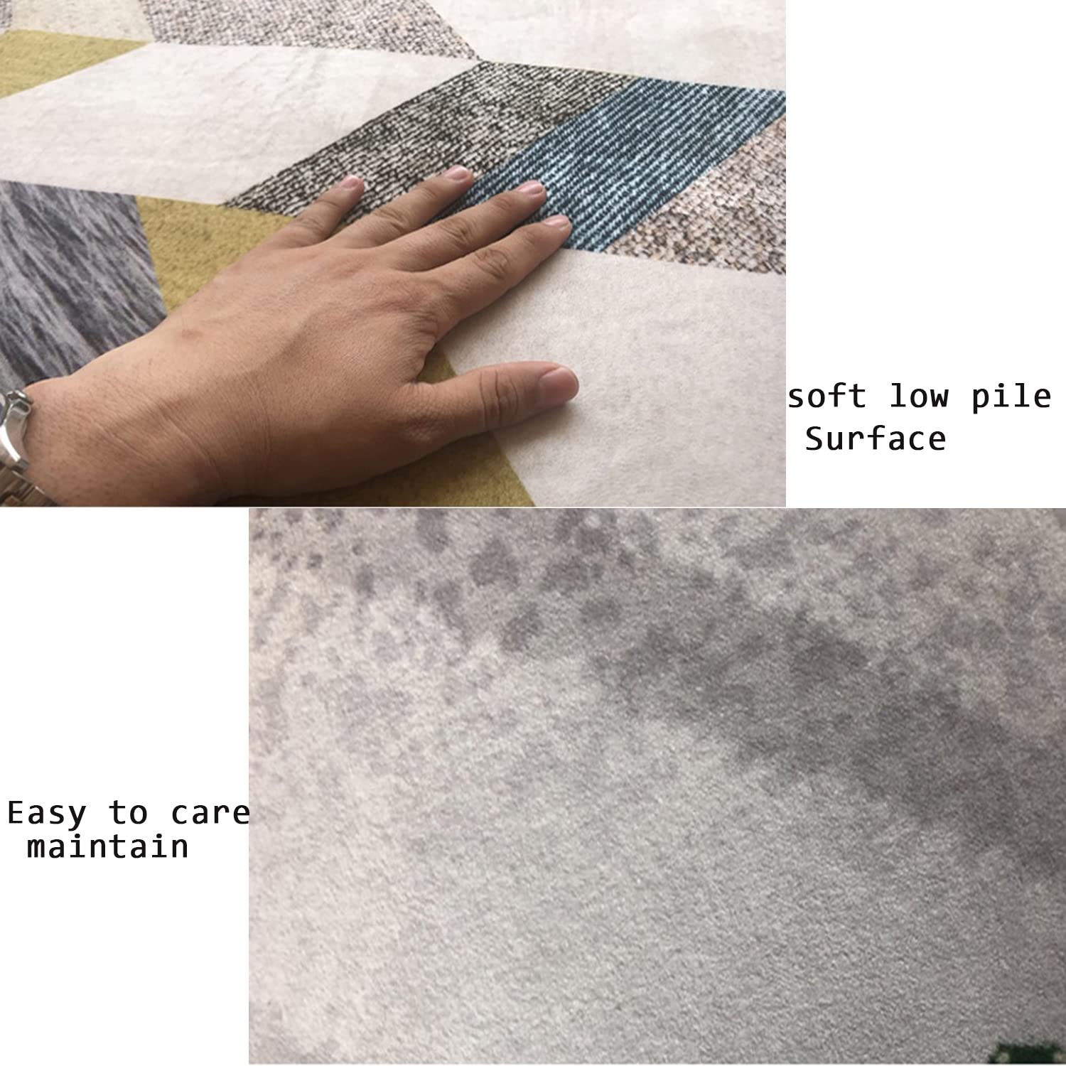 GEDAEUBA Tapis Salon Triangle Géométrique - Moquette Chambre Antidérapant Et Lavable En Machine