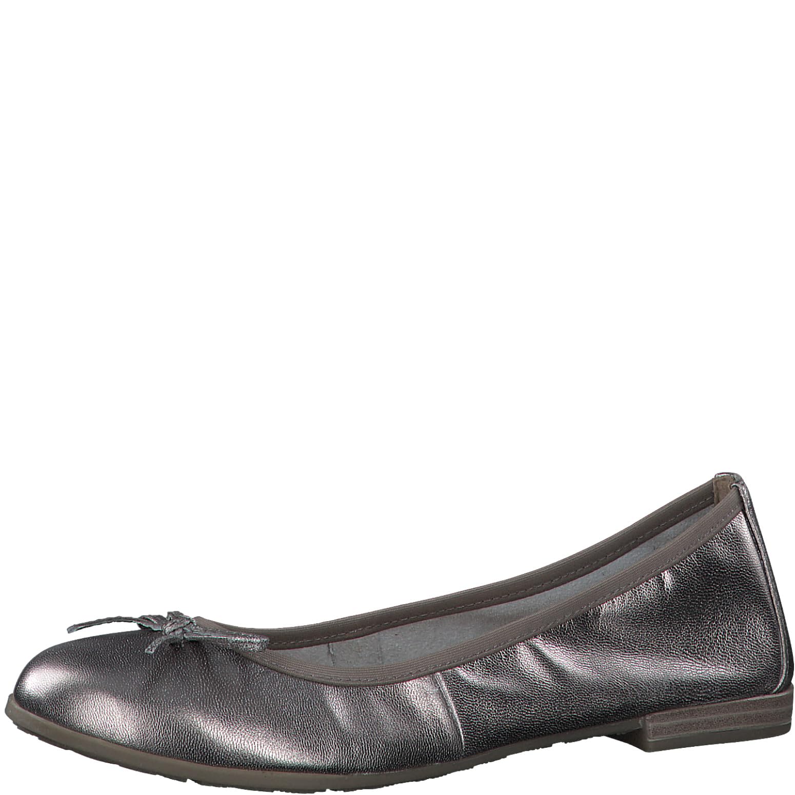 MARCO TOZZI Women's 2-22100-41 Ballet Flat, Pewter, 5