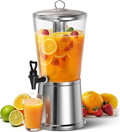 WantJoin Dispensador de bebidas con soporte, dispensador de bebidas para fiesta, dispensador de tarro de agua de acero inoxidable con recipiente de