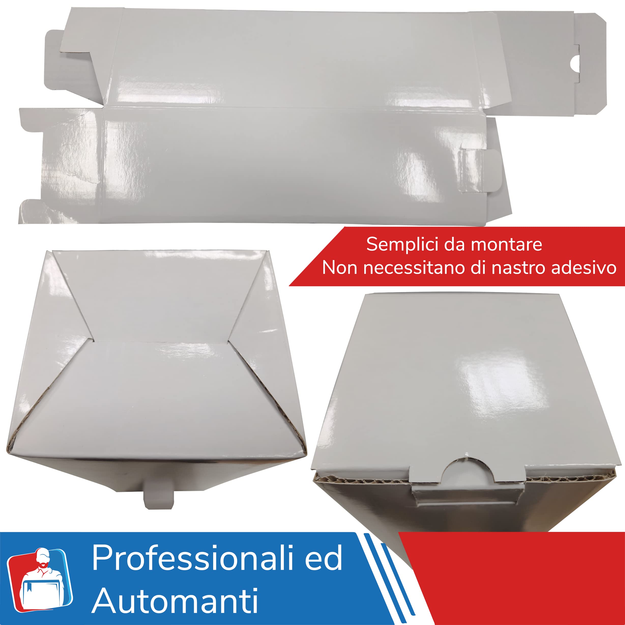 IMBALLAGGI 2000-20 scatole per bottiglie Magnum, bianche, automontanti, composte in cartone microonda, misura 11x11x36 cm, per proteggere le tue bottiglie durante la spedizione