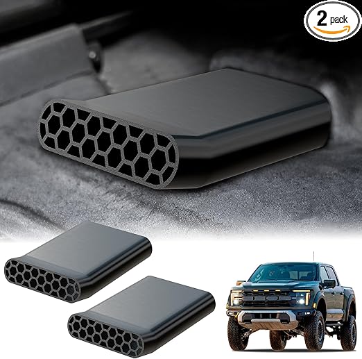 Under Seat Vent Deflectors Rear Floor AC Vent Extenders for Ford F150 2015-2024 Lightning & Raptor, Rear Air Conditioning Vent Directional Deflectors, 2Pcs