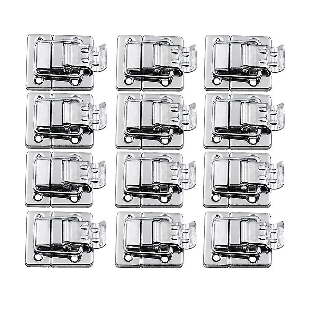 Joyhappst Image Color 12Pcs Silver Fastener Toggle Latches Catch Suitcase Boxes Buckles Trunk Lock