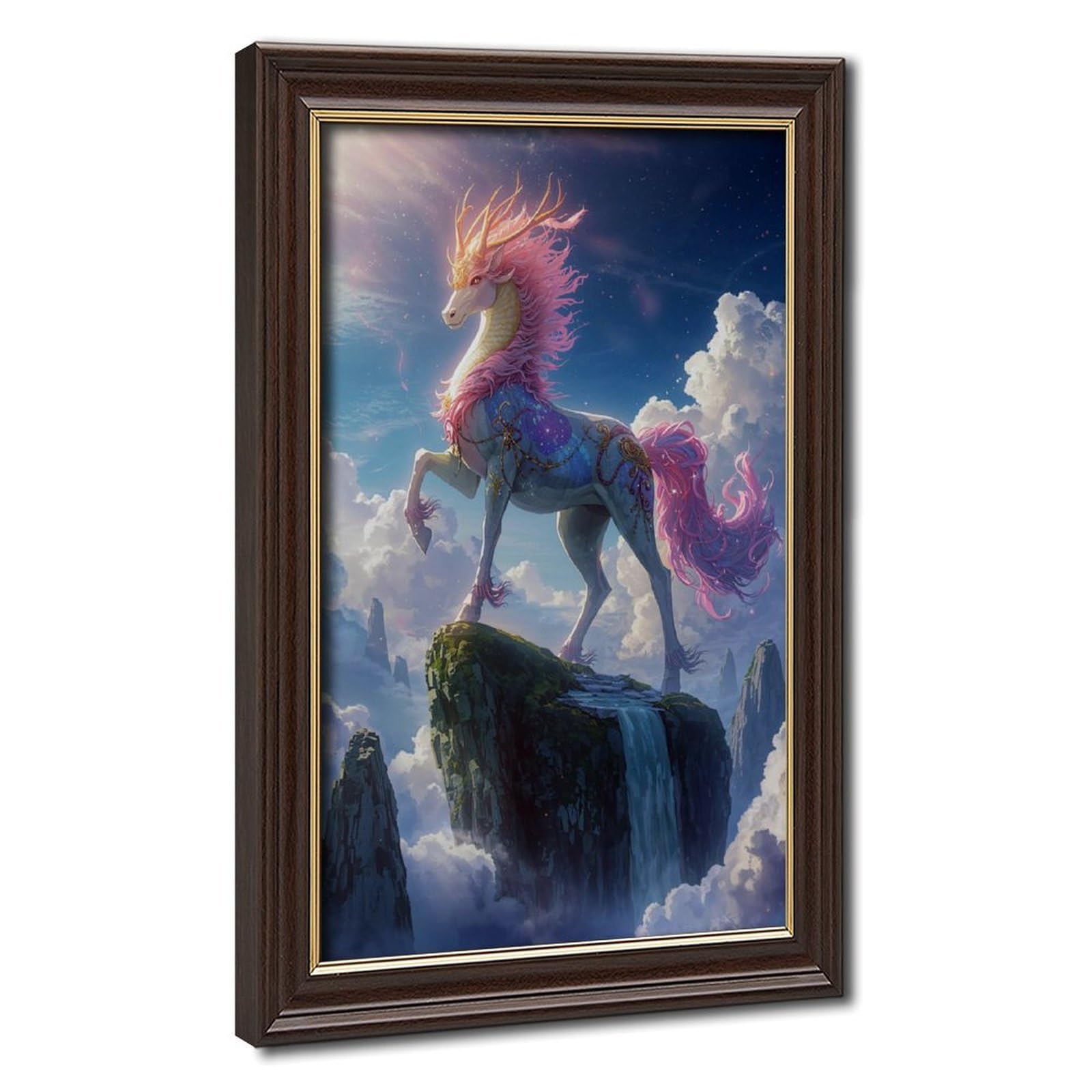 Bareronor Celestial Kirin Poster Canvas Poster Bedroom Decor Landscape Office Room Decor Gift 16" L X 24" W