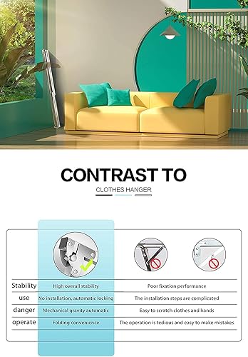 Miniatura 5 de AUGMIRR Tendederos de secado de ropa para exteriores interiores y balcón versión actualizada de 79 pulgadas de acero inoxidable longitud ajustable