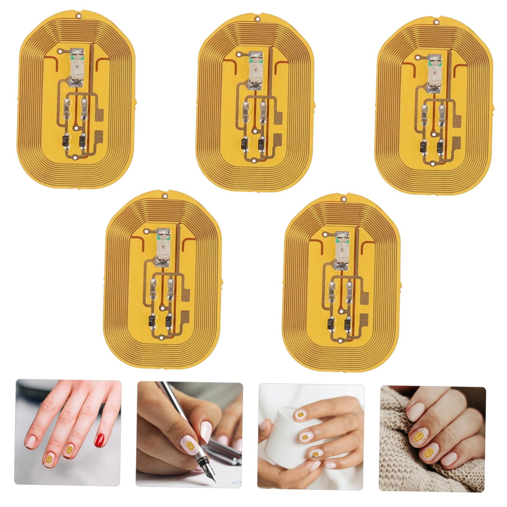 5 Piezas Pegatinas para Uñas Rojas Adhesivas Brillantes para DIY Decoración Compatible con Móviles para Salón