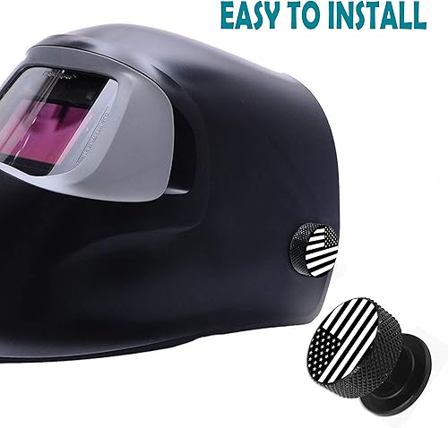 Miniatura 4 de Capó de soldadura, 1 par de cierres para casco de aluminio con patrón de bandera estadounidense de Estados Unidos, accesorios de repuesto para casco