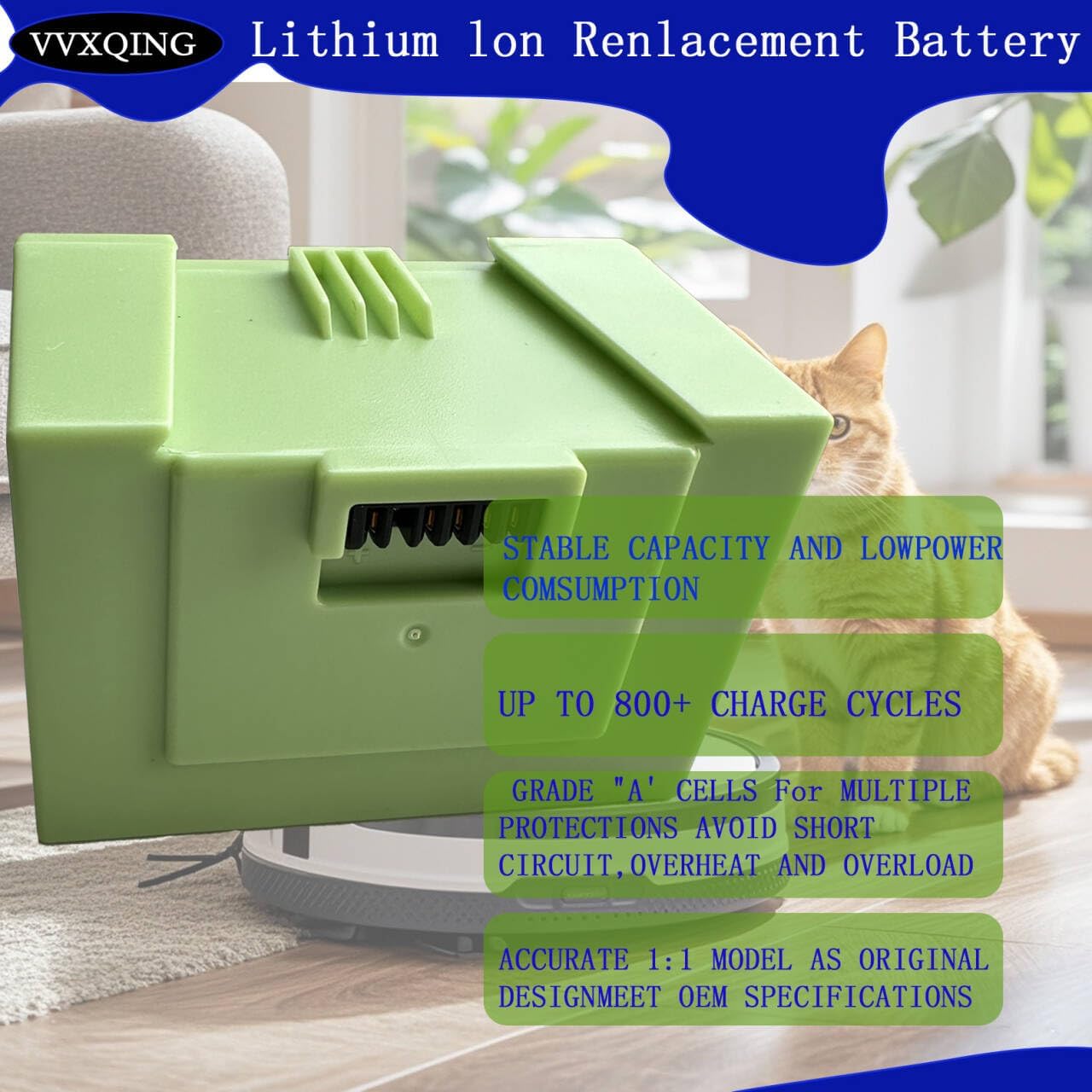 ABL-D1 Battery for iRobot Roomba i7 i7+ 7158 7150 7550 e5 e6 and i3 i3+ i4 i4+ i8 i8+ Replacement Lithium Ion Battery for Roomba i and e Series (Not Compatible with Roomba Combo Series) 655