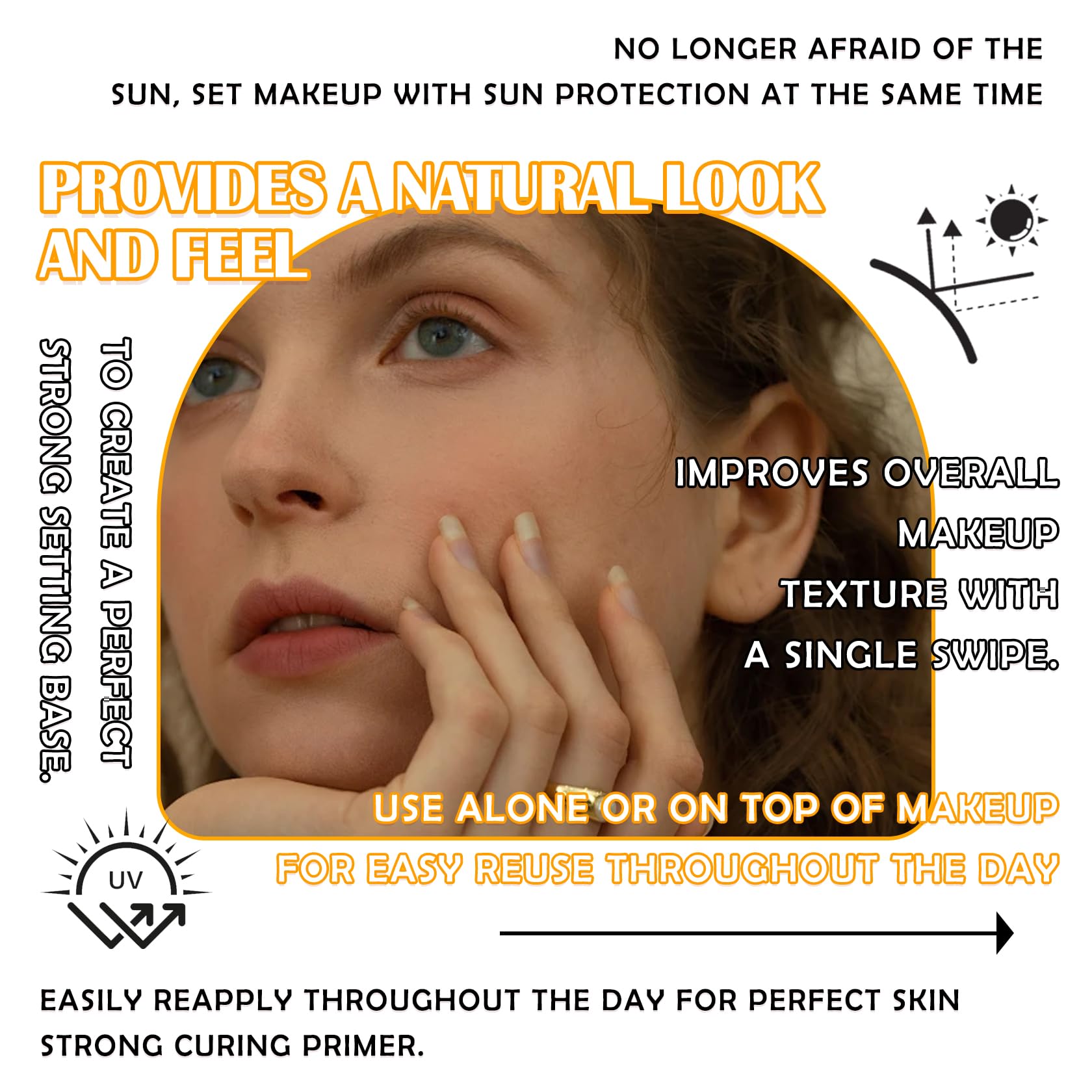 Maquillaje de polvo de ajuste de protector solar mineral, polvo translúcido SPF 50 PA ++++,Control de aceite de larga duración de ajuste facial protector solar en polvo, acabado mate, ligero, 6
