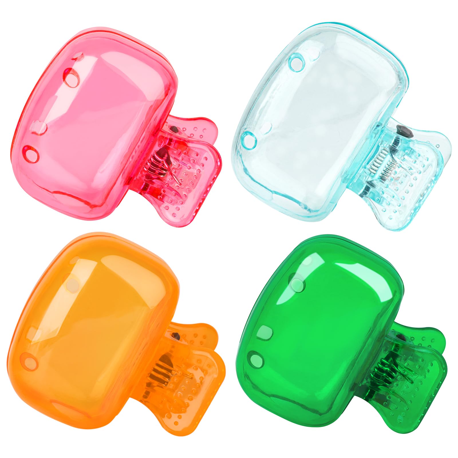 4 Pack Travel Toothbrush Head Covers Toothbrush Protector Cap Brush Pod Case Protective Portable Plastic Clip for Household Travel, Bathroom, School,