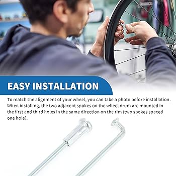 Bike Spokes A ABSOPRO 36Set 12G Bike Wheel Spokes 45 Steel Bicycle Spokes