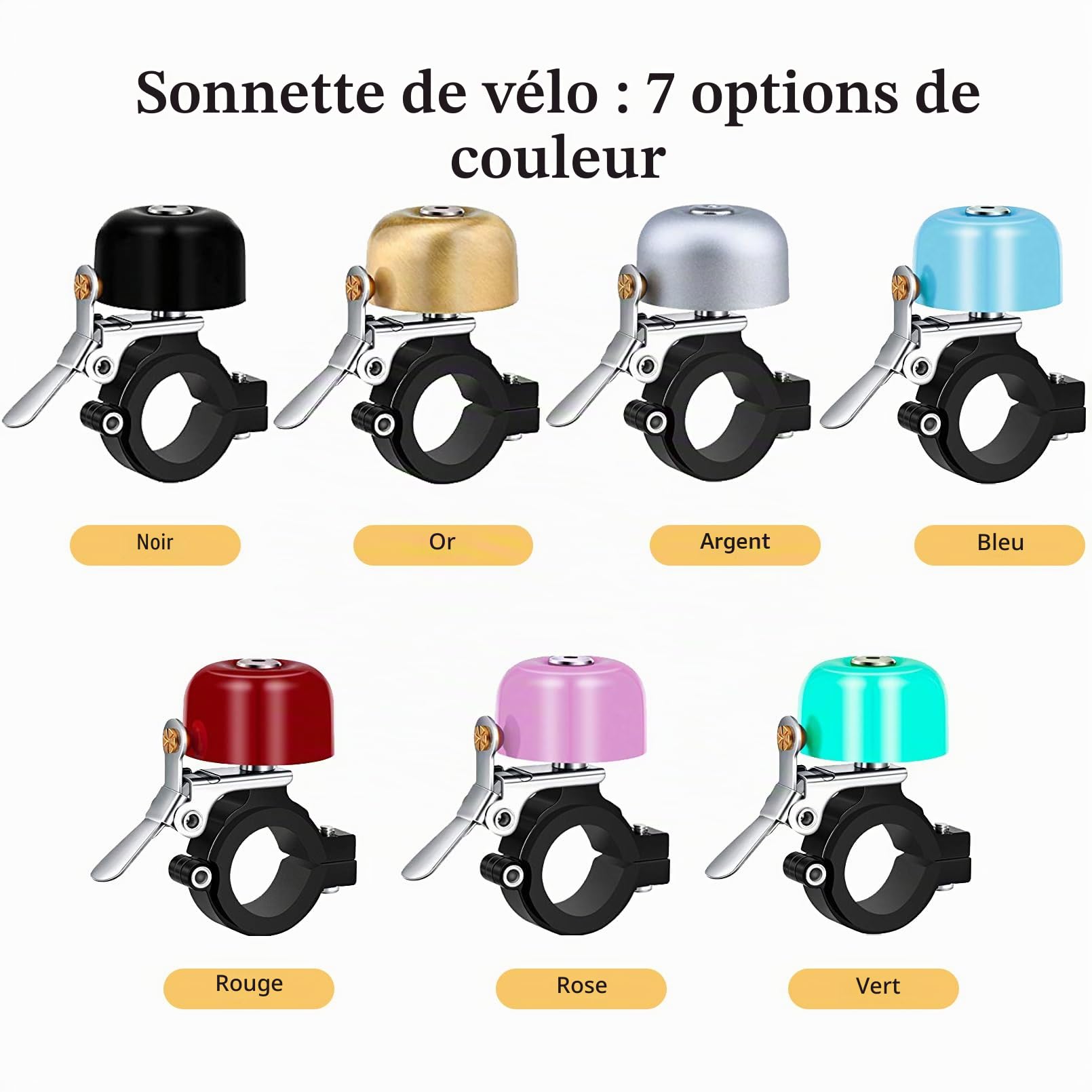 Sonnette de vélo en laiton 90dB pour guidon 22.2-31.8 mm Course VTT