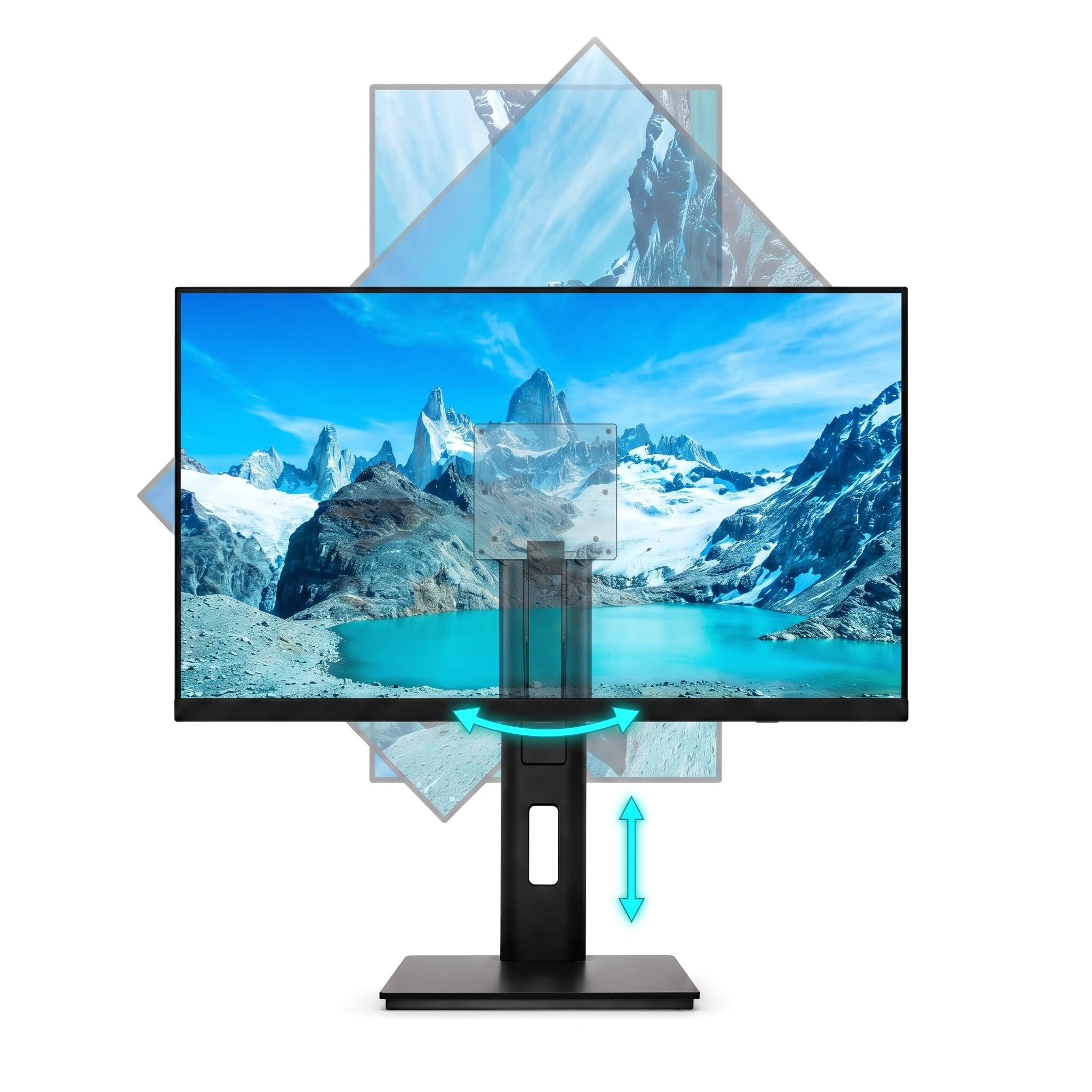 Adjustable Height VESA Monitor Stand, Spring Lift, 5.07-5.95 lb