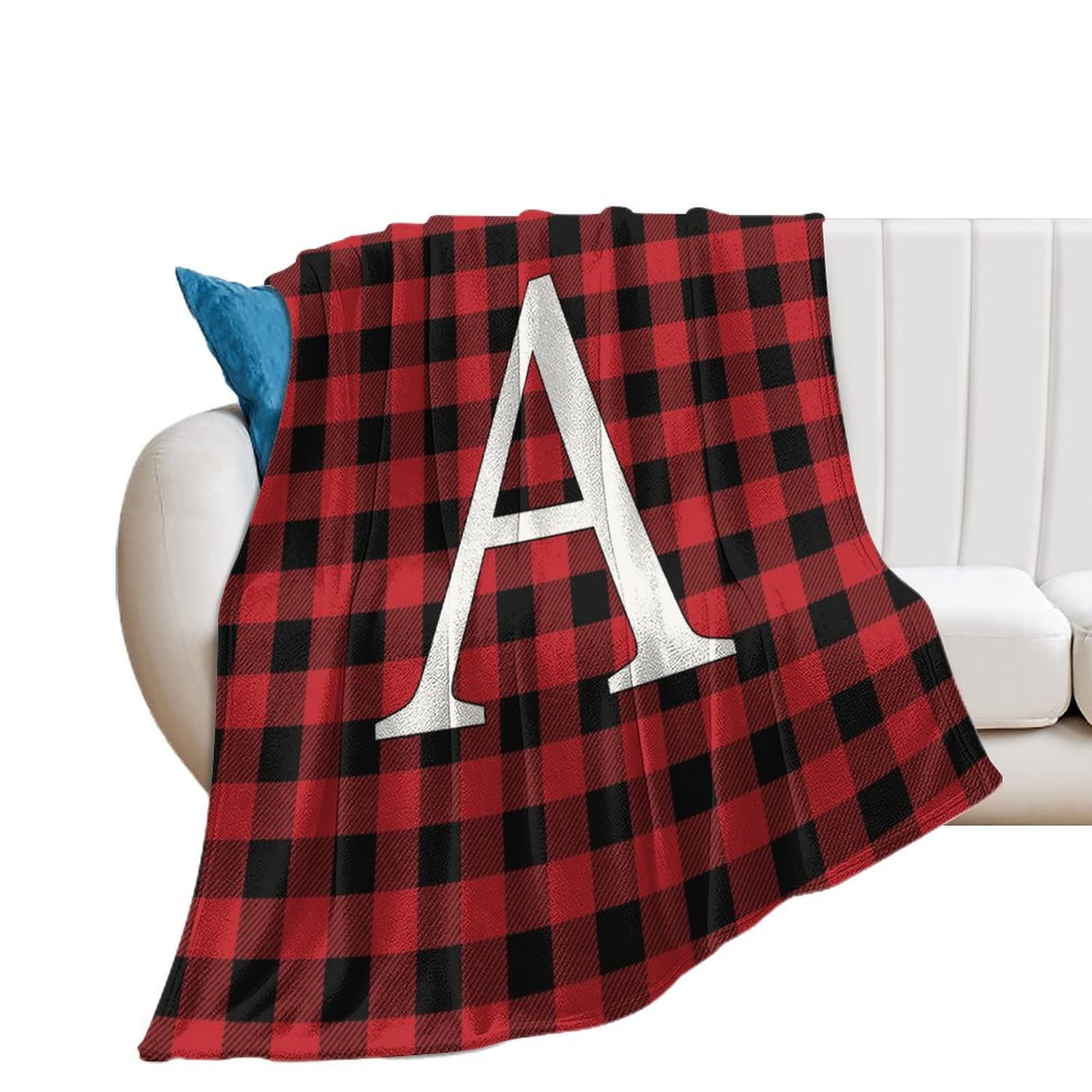Jeté de lit personnalisé lettre A le cadeau de Noël en flanelle chaude 178x203cm