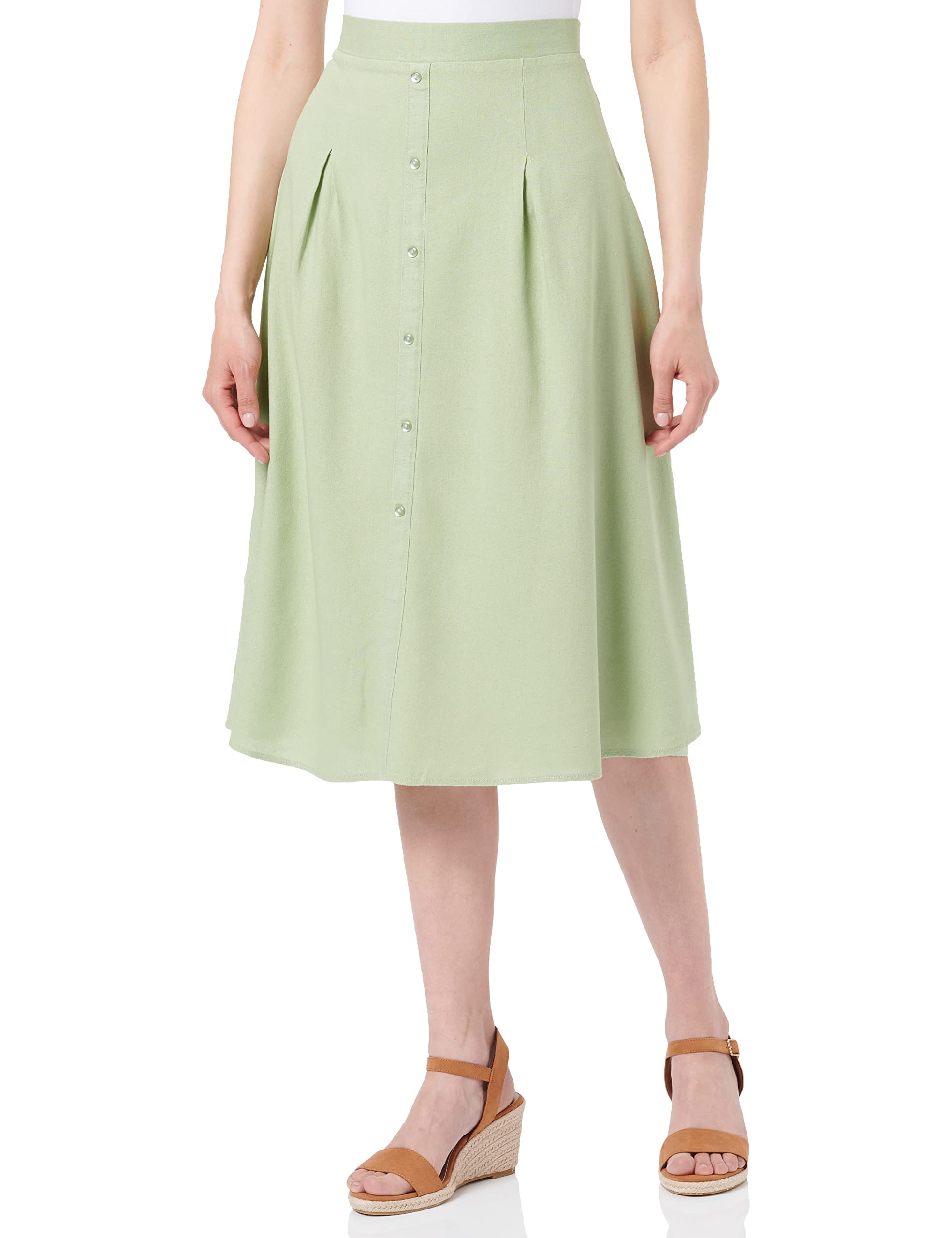 VERO MODA Women's Vmjesmilo Hw Calf Skirt WVN Ga Noos Skirt, Reseda Green, XL