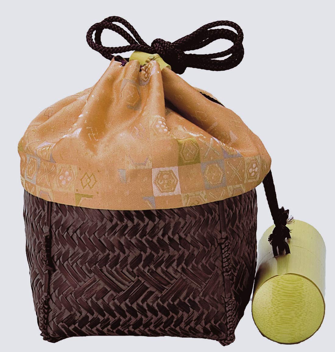 和田菁竺(Wada Seijiku) 野点篭 茶色 サイズ:直径13x高さ9.5cm 御幸