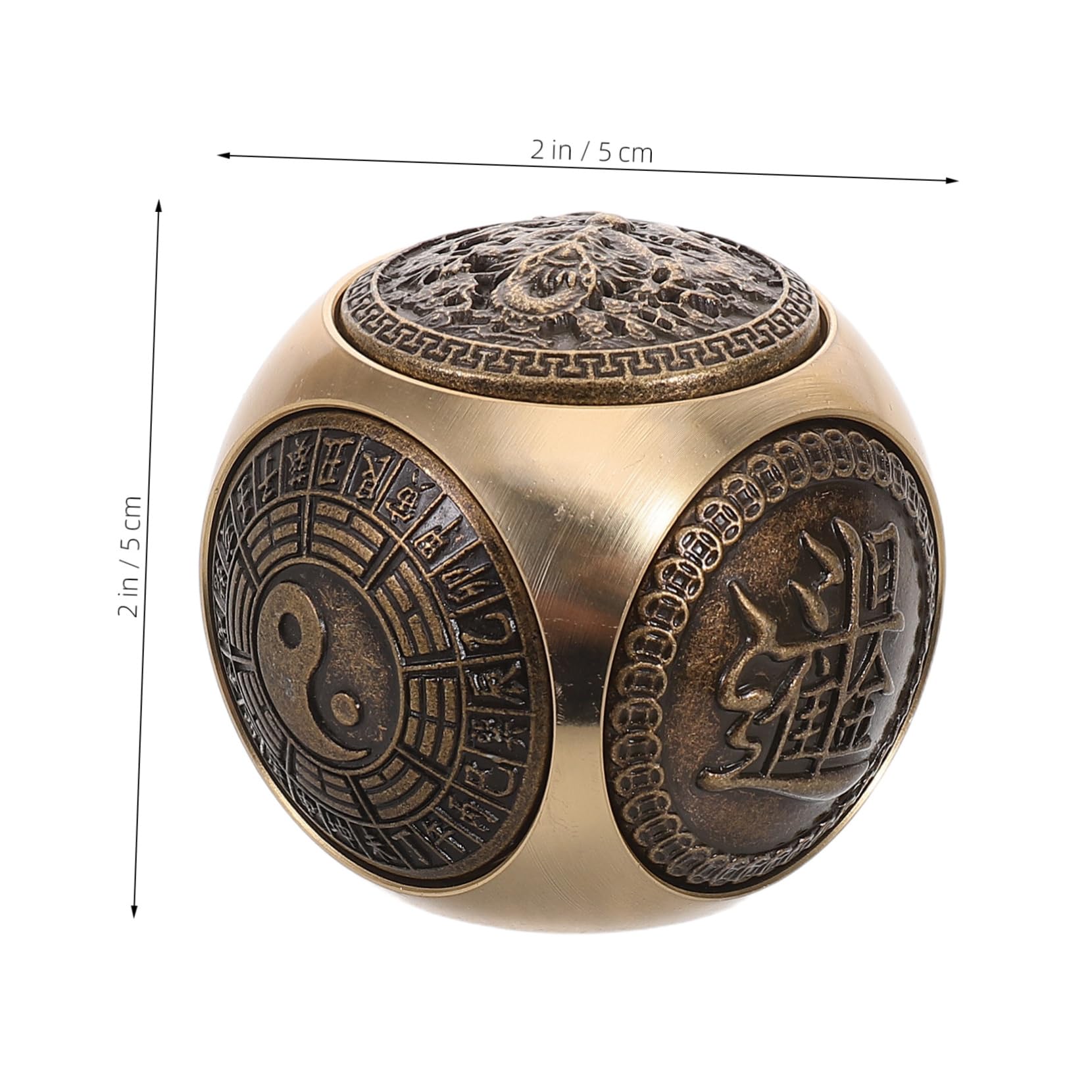 SEWOART Brass Sensory Ball for Seniors Ergonomic Six Sided Rotating Fitness Exercise for Hand Grip Strength and Muscle Relaxation for Hand Therapy and Rehabilitation