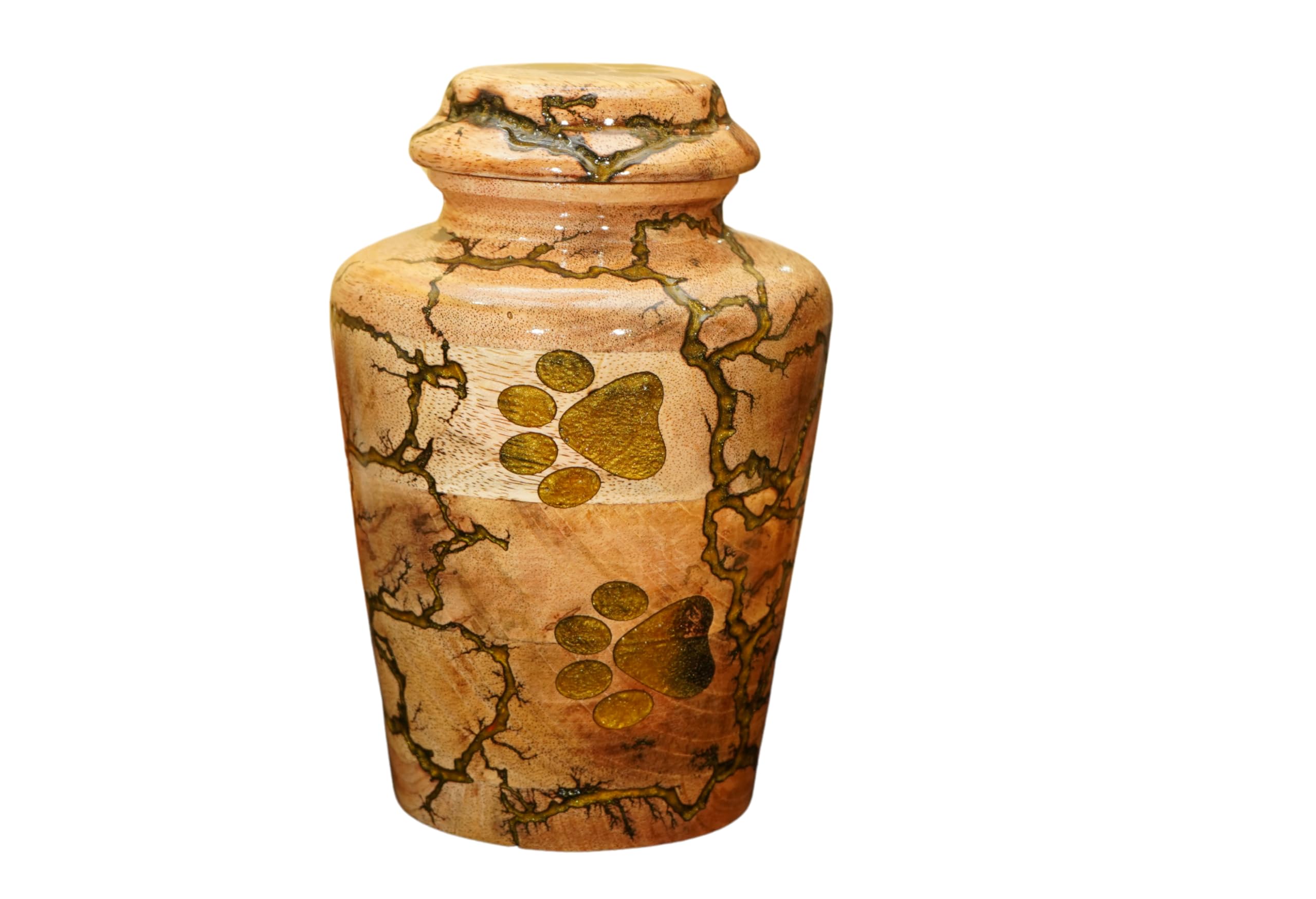 Wooden Urn for Pet Ashes Urn for Dog urn for cat Cremation Pets Memory Box Handcrafted urns Box Multi Color.. (Golden Yellow, Small 100 LBS)