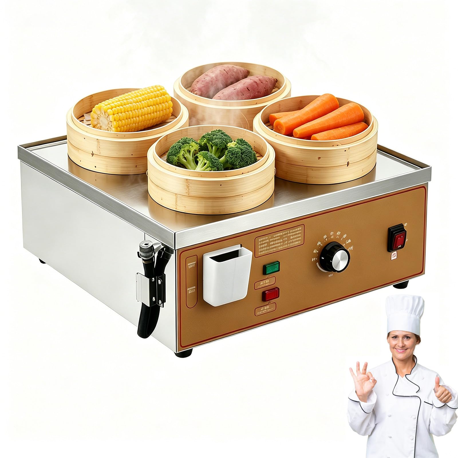 ORIDLECTAL Rapid Steam Electric Food Steamer: even & uniform, quick recovery, for dumplings & baozi