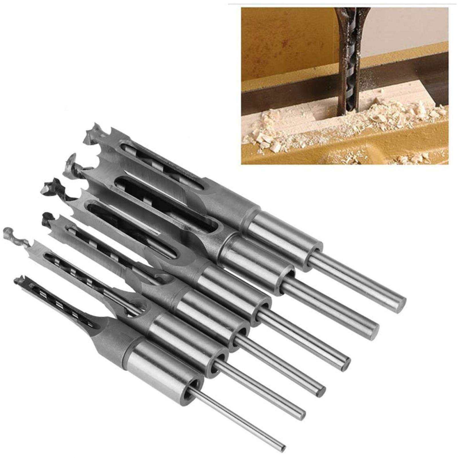 lyrlody Lot de 6 Forets Carrés en Acier Rapide HRC 48 50 pour Métal et Bois Section Carrée Haute Précision Compatible Perceuse Électrique et Mortaiseuse