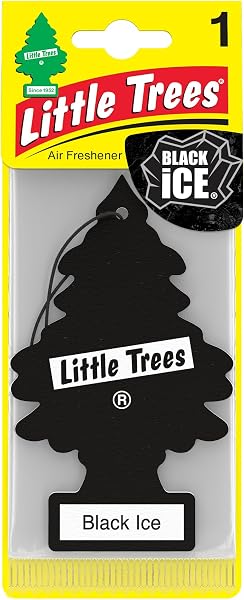 Little Trees Air Freshener Tree MTR0004 Black Ice Fragrance For Car Home Boat Caravan - Single Pack - 2