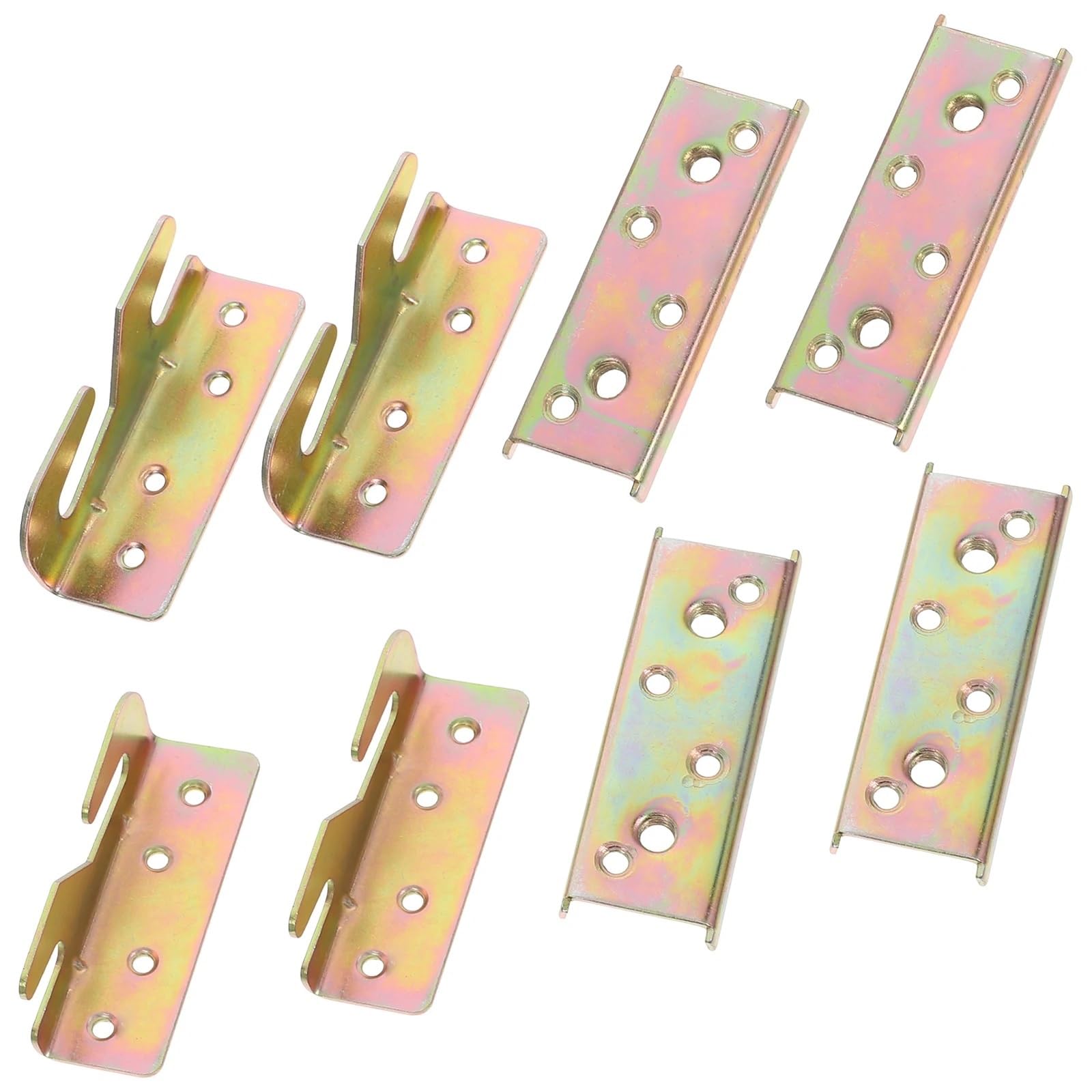 Huwoyg One Color 8Pcs Bed Corner Connectors Invisible Brackets For Wooden Frames Adjustable Fasteners Replacement Parts Golden Iron Hardware For Beds