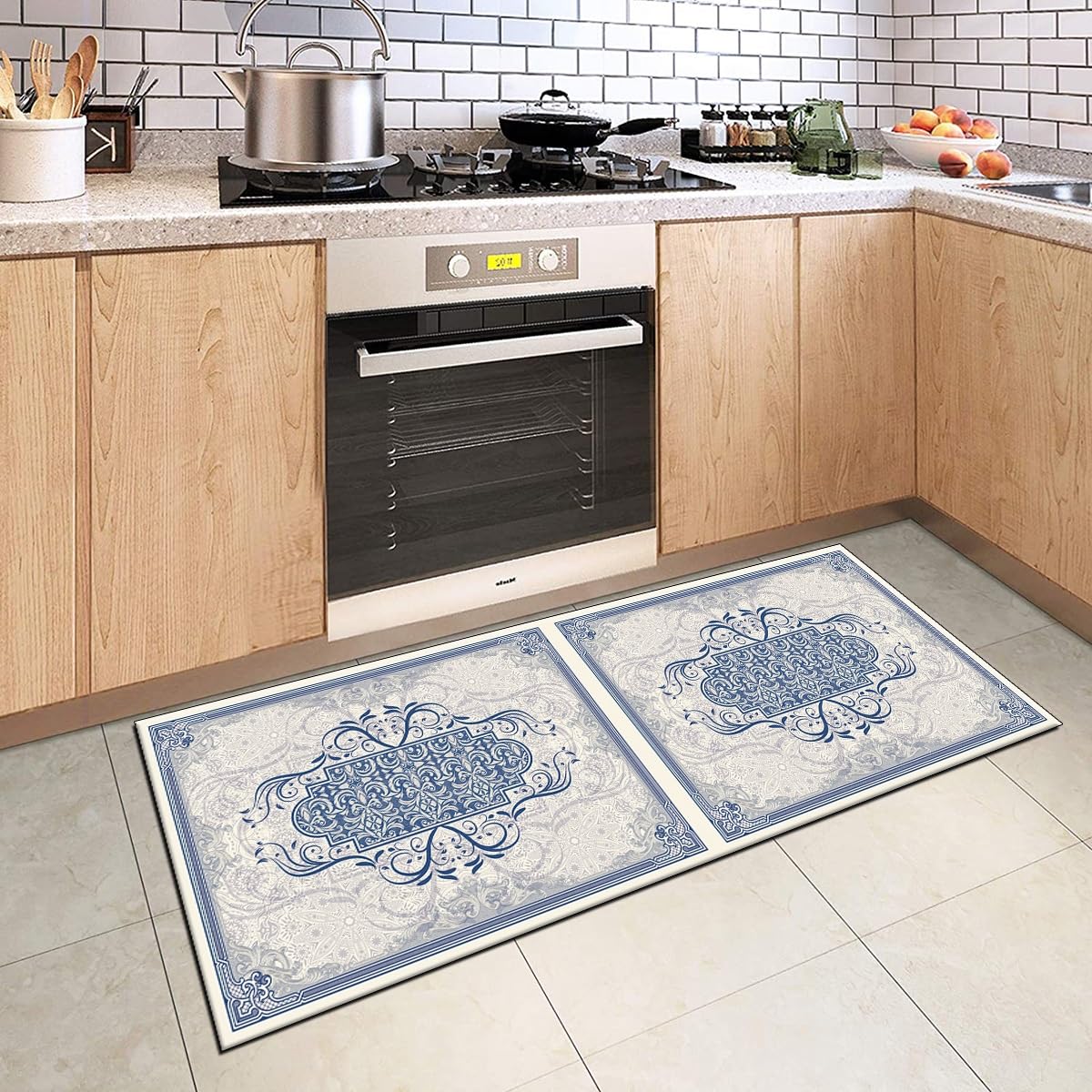 Falflor Tappeto runner per corridoio, 65 x 180 cm, antiscivolo, effetto invecchiato, per corridoio, cucina, tappeto a pelo basso