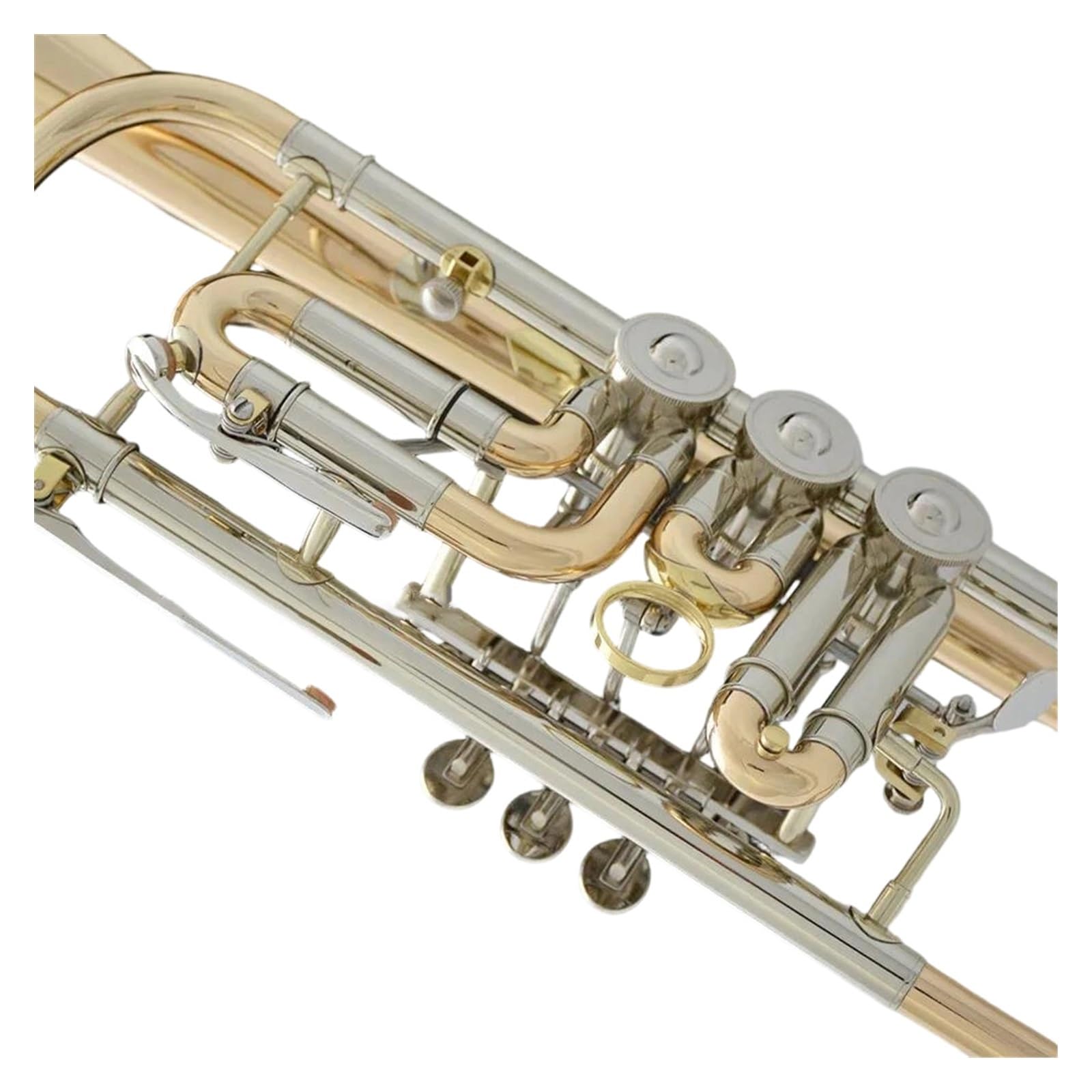 Professionelles Instrument Trompete Goldenes Messing Drehventil Trompeten Kupfernickel Stimmrohr