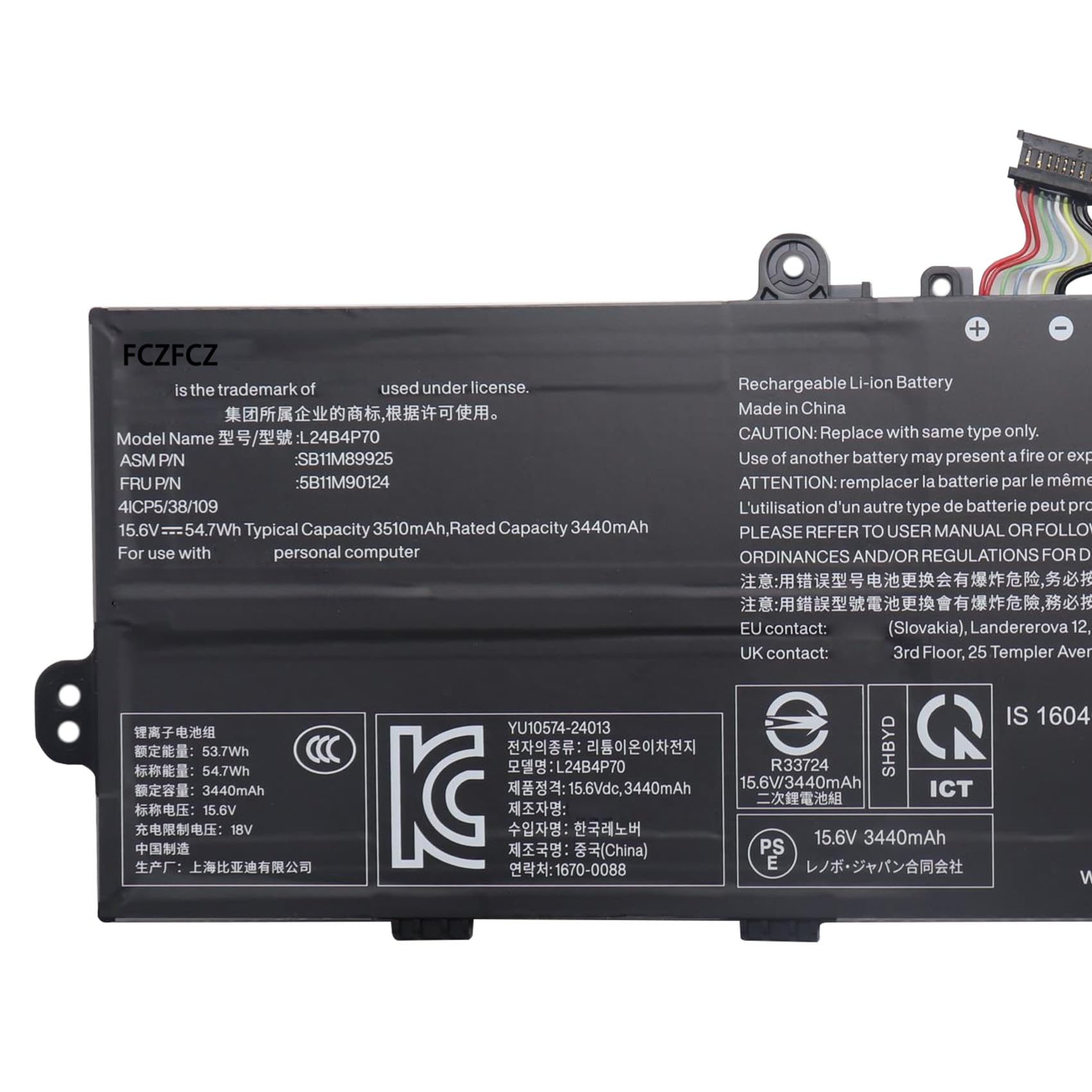 Amazon.com: FCZFCZ L24B4P70 Battery 54.7Wh 3510mAh Replacement for