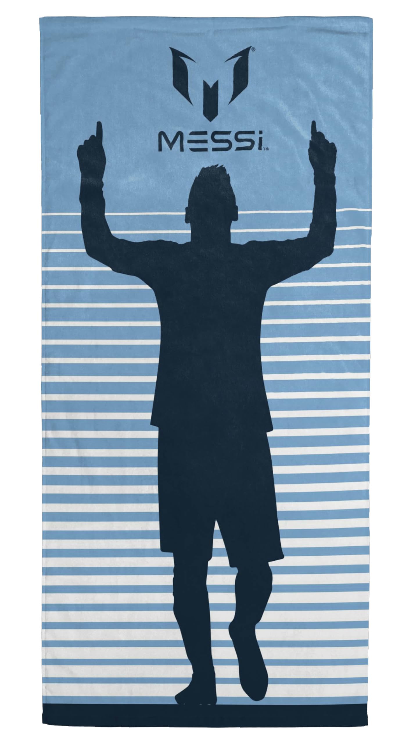 Jay Franco Kids Messi Football 100% Cotton Beach Towel - 71 x 147cm Super Soft Bath Towel, Pool & Travel, Official Licensed Product, Blue