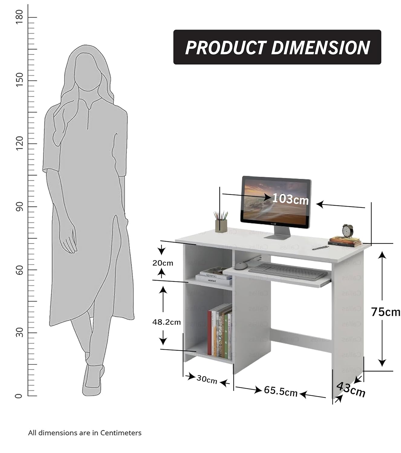Callas Engineered Wood Computer Desk with Keyboard Tray – Small Modern Writing Desk for Home Office, Bedroom, or Living Room – Sturdy & Simple Laptop Table (CB-ST-04-White) 20 71y1J7mYfRL. SL1500