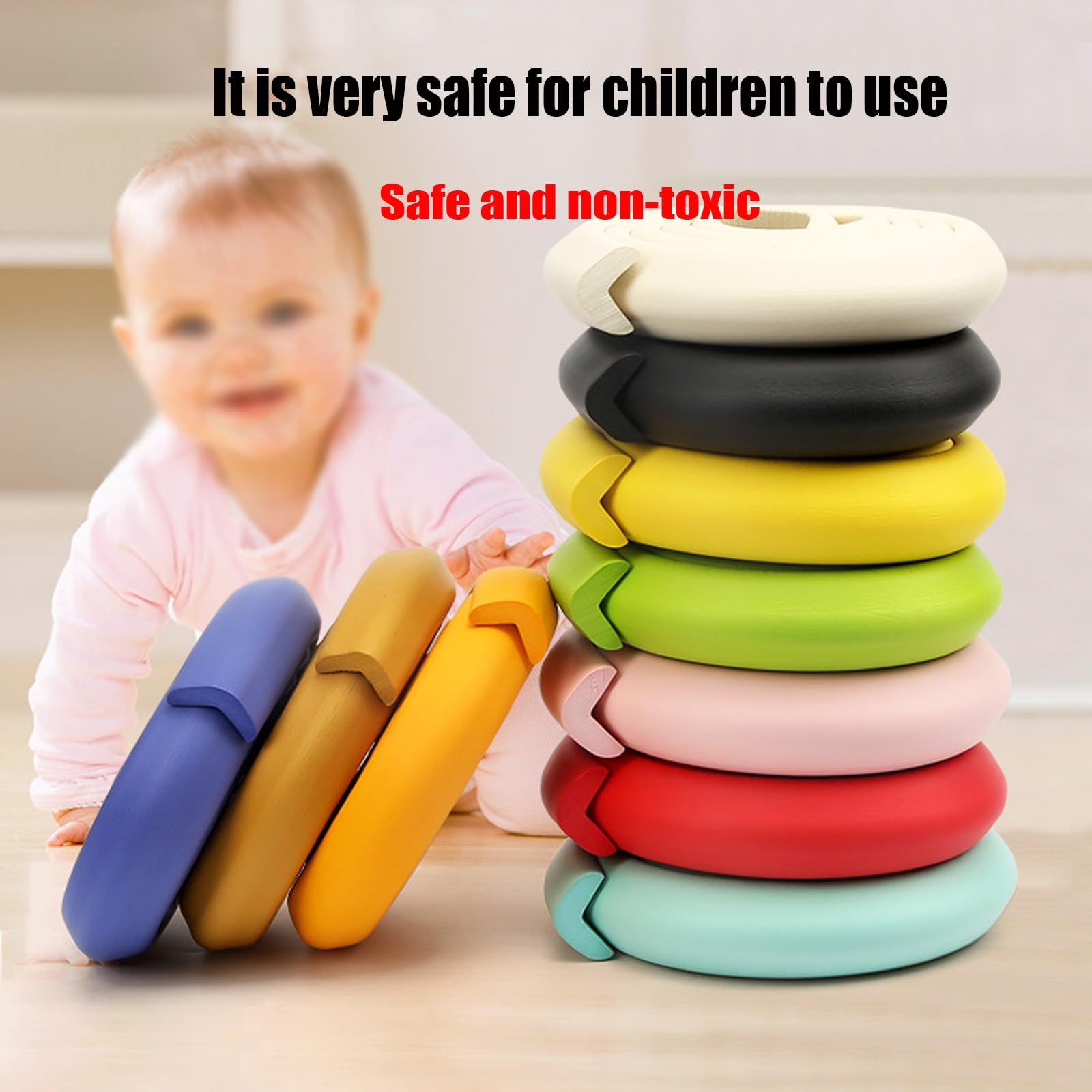 Protectores de Esquinas - Cojín de Espuma Protectora Suave en Forma de L for Bordes de Muebles - Protectores de Bordes a Prueba de bebés con Fuerte adherencia(Beige,20M)