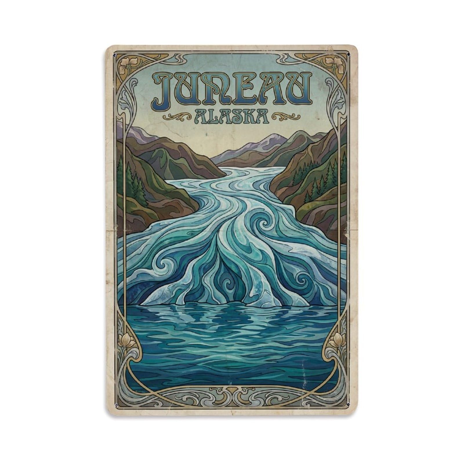 Xanthor Style Retro Travel Usa Juneau Metal Tin Sign