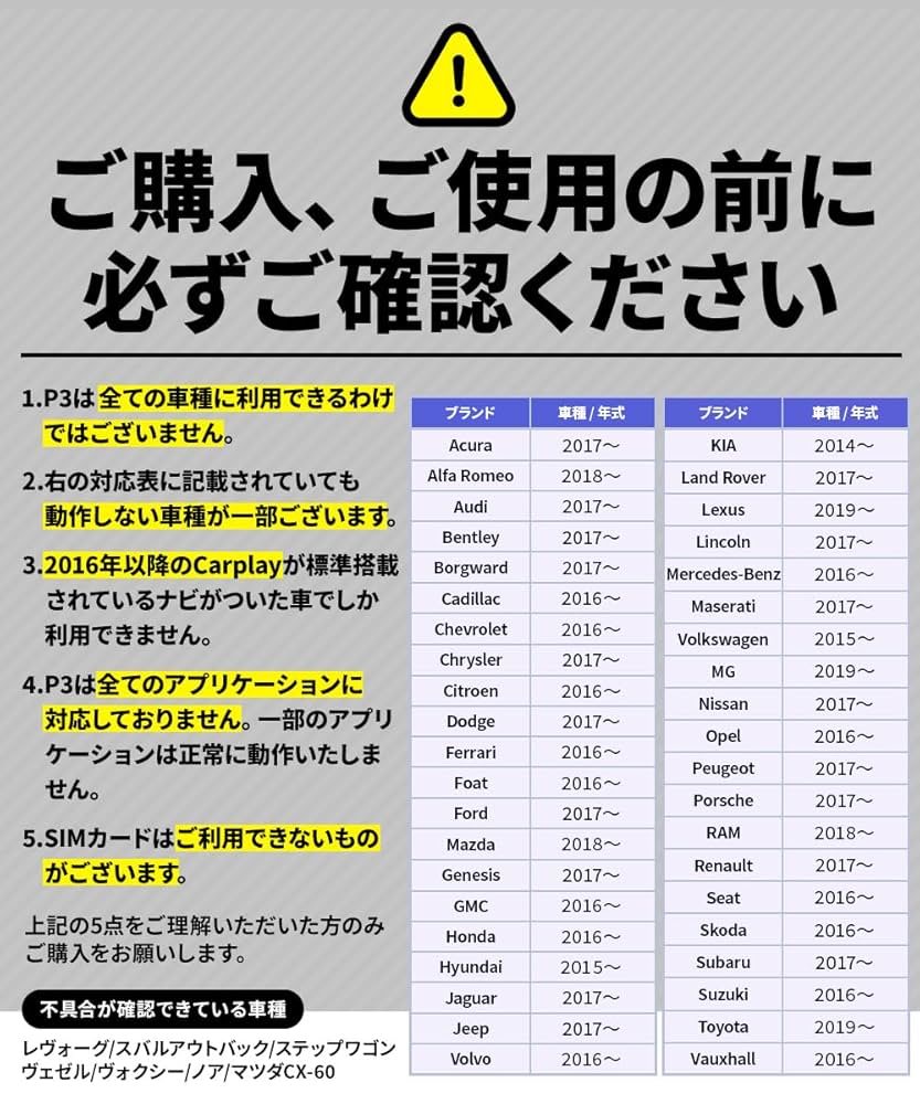対応表要確認】 オットキャスト Amazon | 【対応表要確認】 オットキャスト P3 OTTOCAST carplay
