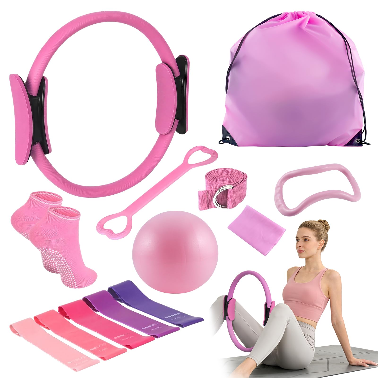 Pilates Ring Set 13 Pièces Cercle Magique Fitness Femmes