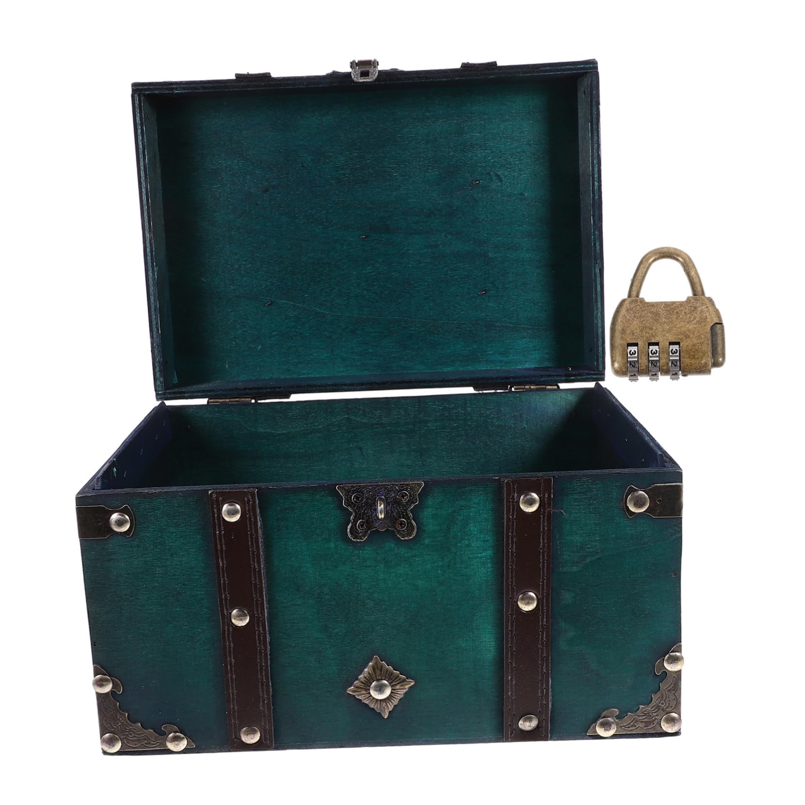 MAGICLULU Retro Jewelry Case with Lock Vintage Trinket Box Decorative Storage Chest for Keepsakes Craftsmanship Secure Password Lock Decor