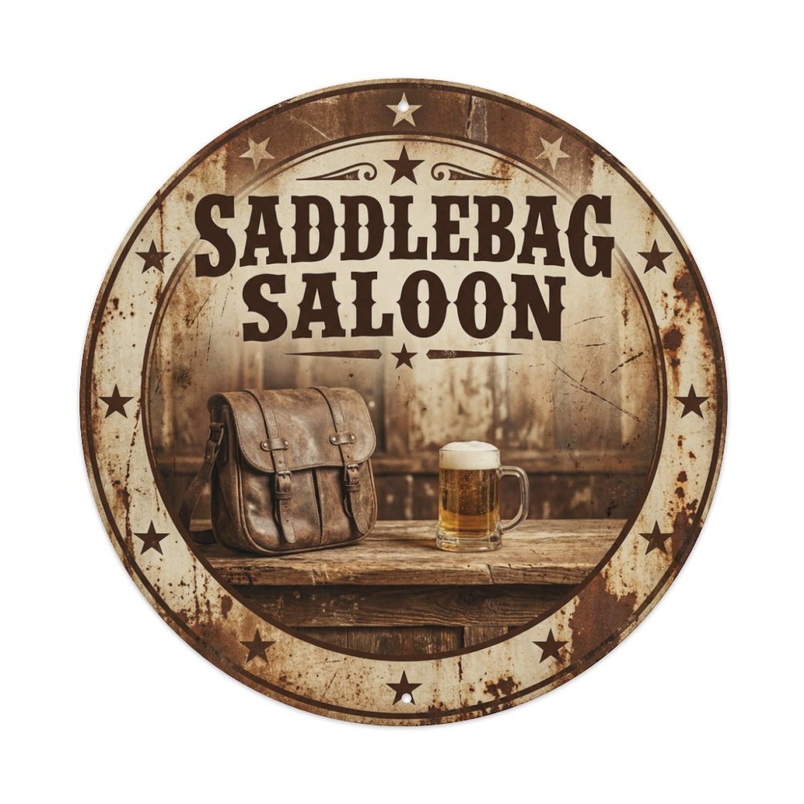 Vintage Beer Western Cowboy Saddlebag Saloon Retro Bar for Metal Tin Sign